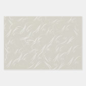 パステルグレーレーススクリプト書道結婚's ラッピングペーパーシート (正面3)