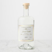 パステルグレー製品ラベル(金ゴールドフレームとロゴ付き) リキュールボトルラベル (正面)