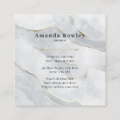 パステルグレー金ゴールドラインQRコードミニマリストシック スクエア名刺 (裏面)