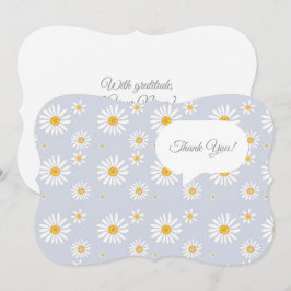 パステルグレー デイジー柄 メッセージ サンキューカード