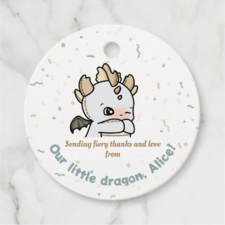 パステルグレー ブラウン かわいい ベビードラゴン ありがとう フェイバータグ