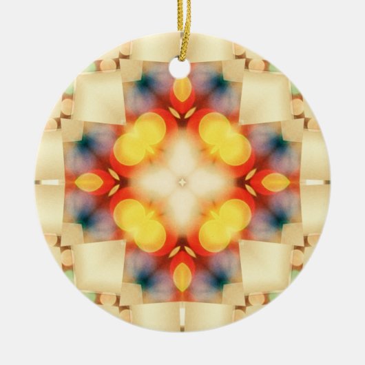 パステルグローインナーライト:金ゴールドブルーピンクオーナメント セラミックオーナメント (正面)
