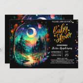 パステルグローブ魅惑ベビーシャワー 招待状 (正面/裏面)