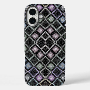 パステルグローモザイクマンダラ シルバーラティス iPhone 16 PLUSケース