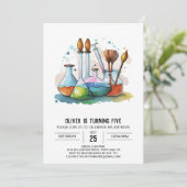 パステルケミストリー探査科学者誕生日 招待状 (スタンド正面)