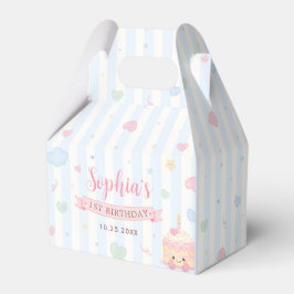 パステルケーキパーティー女の子ファーストバースデー フェイバーボックス