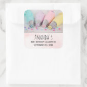 パステルケーキ飾ズツール誕生日 スクエアシール (バッグ)