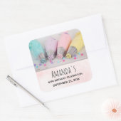 パステルケーキ飾ズツール誕生日 スクエアシール (封筒)