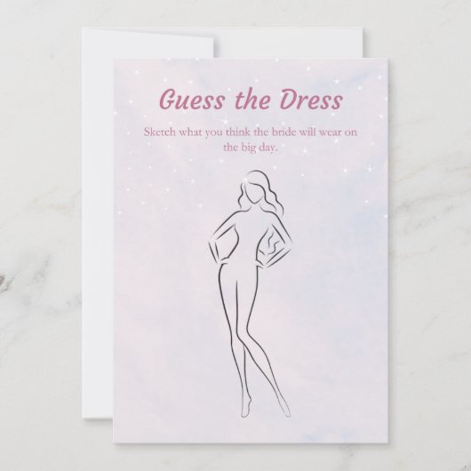 パステルゲットザドレスブライダルシャワーゲームカード 招待状 (正面)