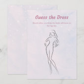 パステルゲットザドレスブライダルシャワーゲームカード 招待状 (正面/裏面)