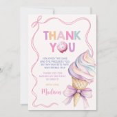 パステルコケットアイスクリームガールズ誕生日 サンキューカード (正面)