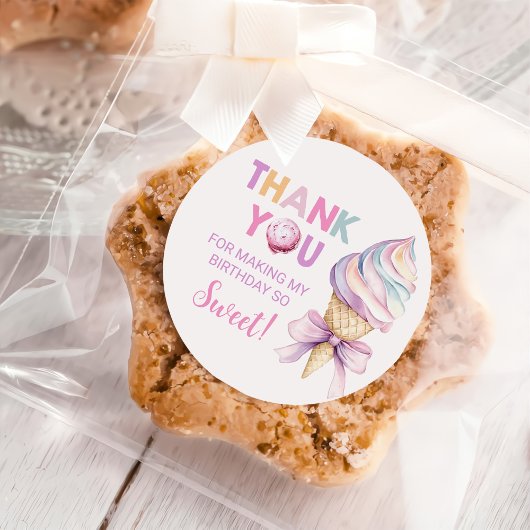 パステルコケットアイスクリームガールズ誕生日 ラウンドシール