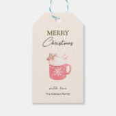 パステルココアマグクッキーメリークリスマス ギフトタグ (正面)