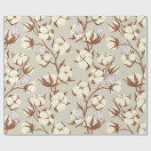 パステルコットンフラワーアンド蝶ボタニカル ラッピングペーパー (フラット)