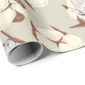 パステルコットンフラワーアンド蝶ボタニカル ラッピングペーパー (ロールコーナー)