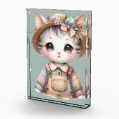 パステルコテージコアキャットインオーバーオール&ストローハット フォトブロック (右)