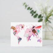 パステルコメスティックスワールドマップ ポストカード (スタンド正面)