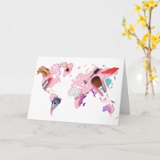 パステルコメスティックス世界地図 カード (黄色い花)