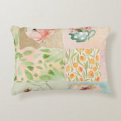 パステルコラージュ背景植物美術自然 アクセントクッション (正面)