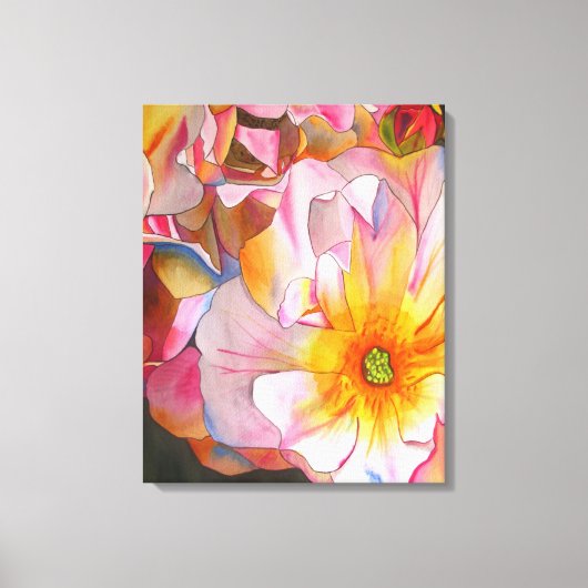 パステルコルネリアバラウォーターカラーアート絵画ズ キャンバスプリント (正面)