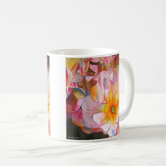 パステルコルネリアバラウォーターカラーアート絵画ズ コーヒーマグカップ (正面右)