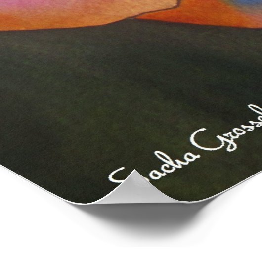 パステルコルネリアバラウォーターカラーアート絵画ズ ポスター (角)