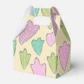 パステルコンテンポラリーオーク葉パターンの好意ボックス フェイバーボックス (正面サイド)