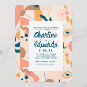 パステルコンテンポラリーモダンカラフルウェディング 招待状 (正面/裏面)