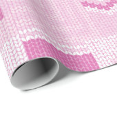 パステルコージーピンクフェアアイルウィンターニットクリスマス ラッピングペーパー (ロールコーナー)