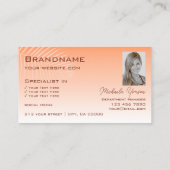 パステルコーラルグラディエントパームリーフモノグラムと写真 名刺 (裏面)