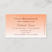 パステルコーラルグラディエントパームリーフモノグラムシンプル 名刺 (裏面)