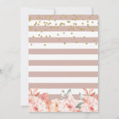 パステルコーラルフローラ金ゴールドクロスカストファースト 招待状 (裏面)