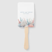 パステルコーラルリーフビーチ結婚式プログラム ハンドファン (正面)