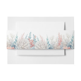 パステルコーラルリーフビーチ結婚式- 招待状ベリーバンド