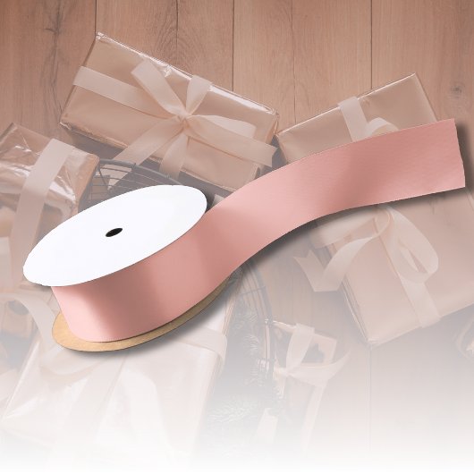 パステルコーラルリーフ無地のカラー |クラシック |エレガント | サテンリボン