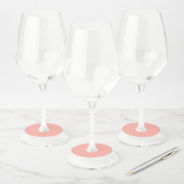 パステルコーラルリーフ無地のカラー |クラシック |エレガント | ワイングラスタグ