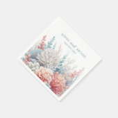 パステルコーラルリーフ – ビーチ結婚式 – ナプキンス スタンダードカクテルナプキン (角)