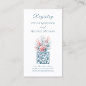 パステルコーラルリーフ・レジストリー・ハネムーン 名刺 (正面)