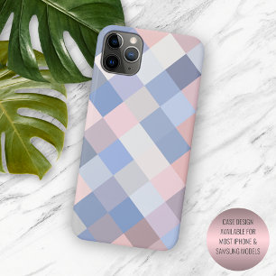パステルコーラル赤面ピンクバイオレットブルーピクセルアート iPhone 11 PRO MAXケース