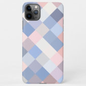 パステルコーラル赤面ピンクバイオレットブルーピクセルアート iPhoneケース (裏面)