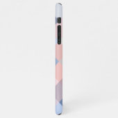 パステルコーラル赤面ピンクバイオレットブルーピクセルアート iPhoneケース (左側)