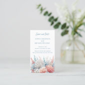 パステルコーラル – ビーチ結婚式 – 日付を保存 –  名刺 (スタンド正面)