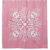 パステルゴシックかわいいおもしろいスカル原宿ピンク シャワーカーテン (正面)