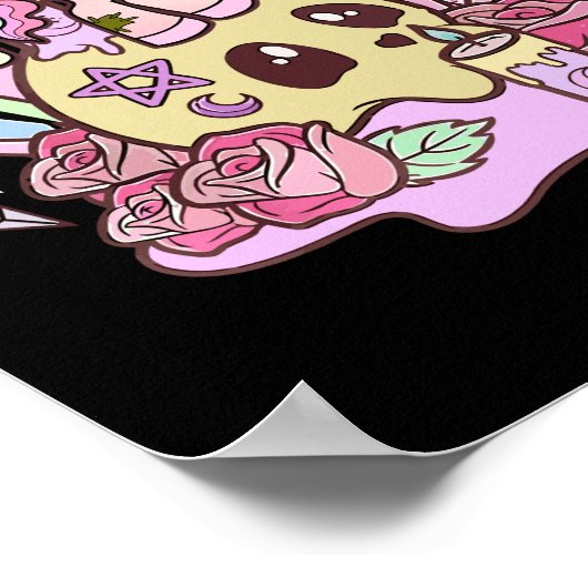 パステルゴシックかわいい不気味なユニコーンゴシックかわいい ポスター (角)
