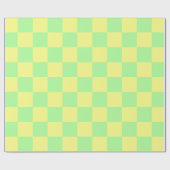パステルゴシックグリーンとイエロー市松模様にの ラッピングペーパー (フラット)