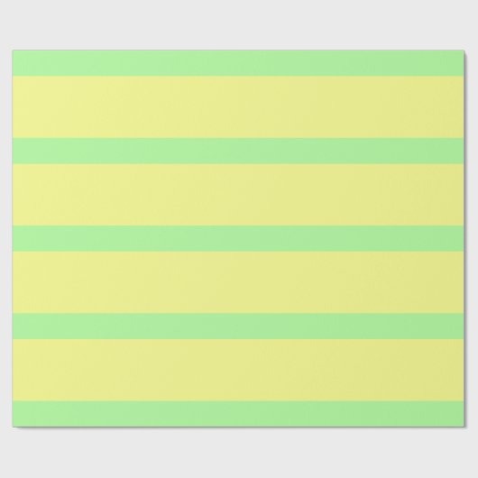 パステルゴシックグリーンアンドイエローペンシルストライプズ ラッピングペーパー (フラット)