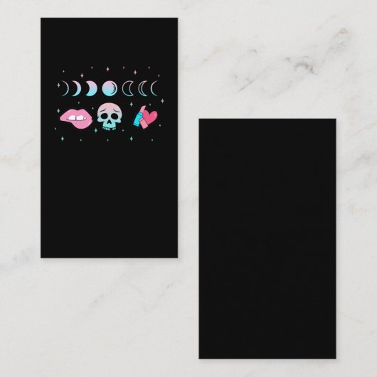 パステルゴシックスカルムーンかわいいメイクアップウィッチ 名刺 (正面/裏面)