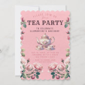 パステルゴシックティーパーティー誕生日招待状 招待状 (裏面)