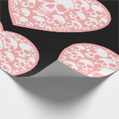 パステルゴシックバレンティインピンクハートスカル ラッピングペーパー (角)