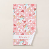 パステルゴシックピンクかわいいナースワクチン バスタオルセット (ハンドタオル)